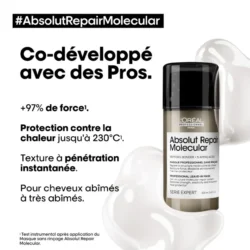 Masque Sans Rinçage Absolut Repair Molecular L'Oréal Professionnel 100 Ml 10 Masque Sans Rinçage Absolut Repair Molecular L'Oréal Professionnel 100 Ml -Beauté Naturelleac Magasin masque 2 35976.1694092138