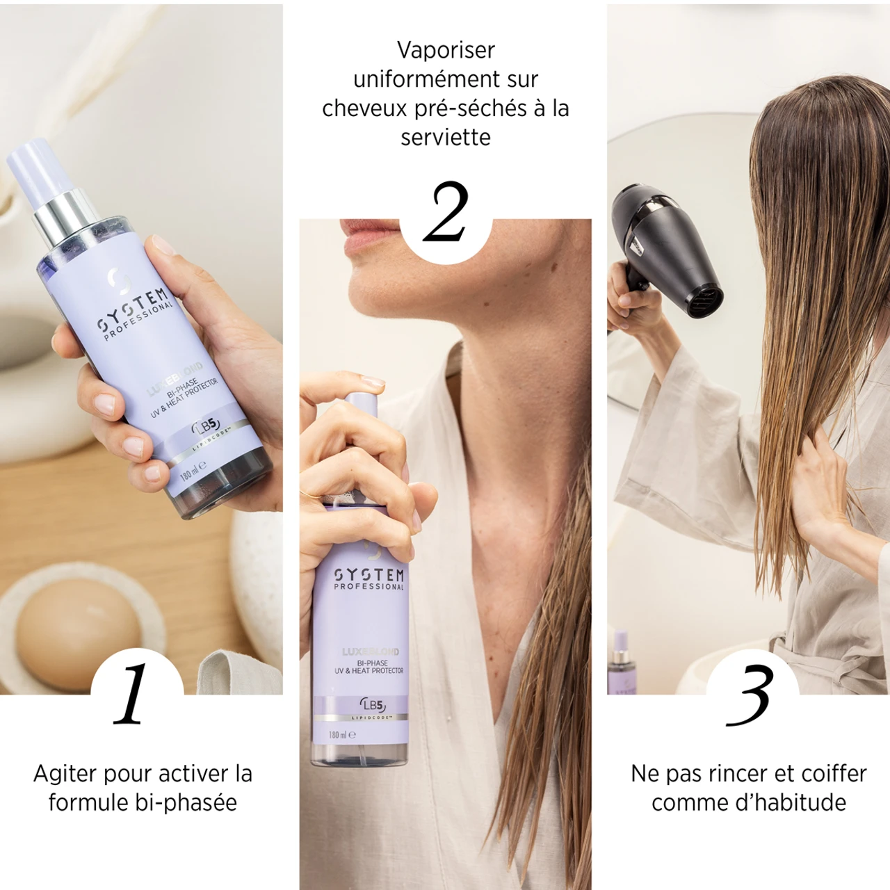 Spray Anti-Uv Et Thermoprotecteur LuxeBlond System Professional 180ml 4 Spray Anti-Uv Et Thermoprotecteur LuxeBlond System Professional 180ml – Image 2